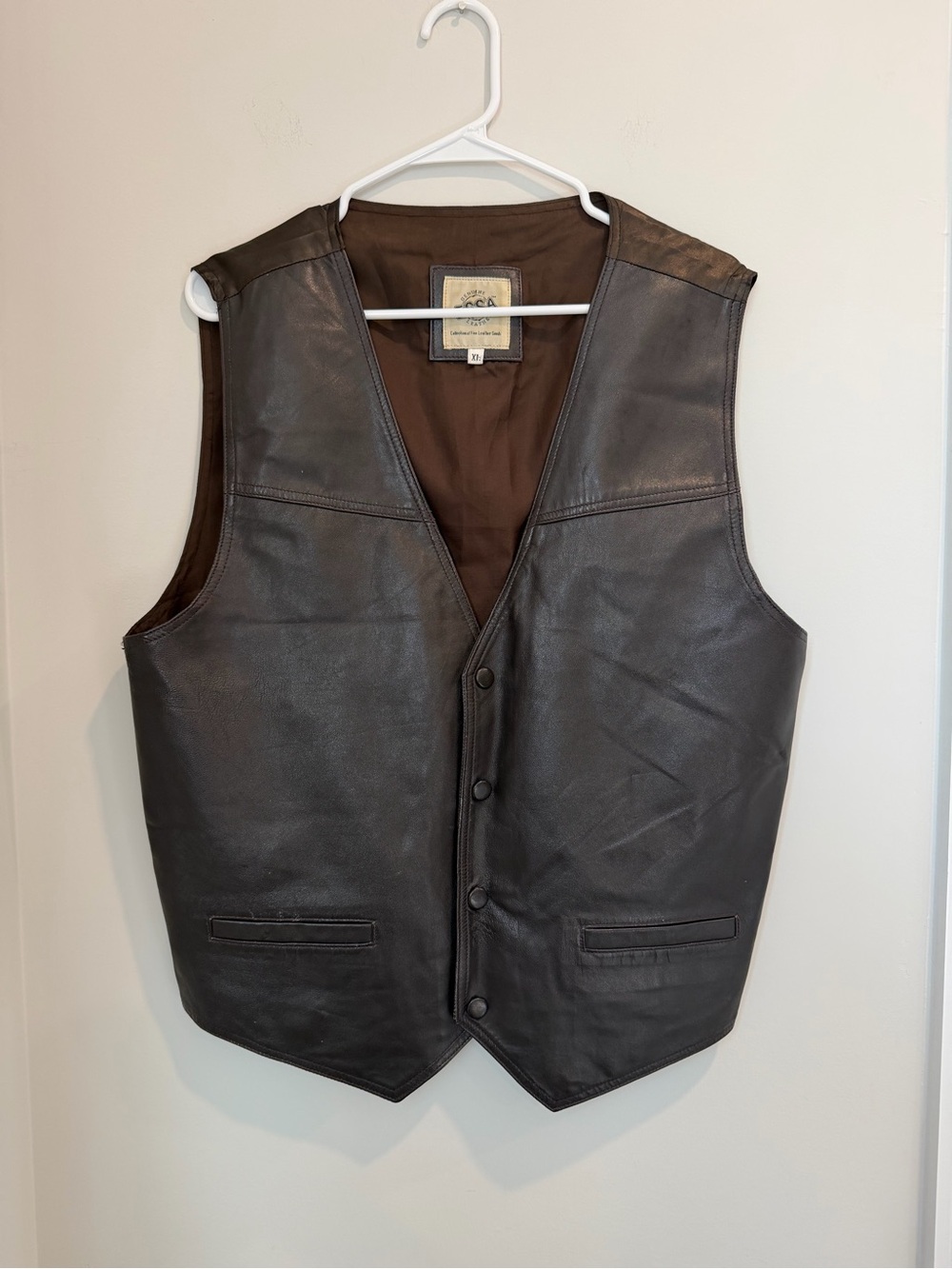 Vintage 90s Essa Brown Leather Men’s Vest